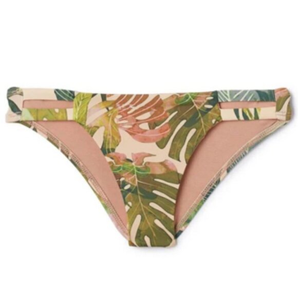 💕VITAMIN A💕 Bikini Hipster Bikini Bottom ~ Palm Leaf Print 6 Small S NWT - Picture 1 of 7